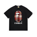 BAPE Red Plaid Ape Head Graphic T-Shirt