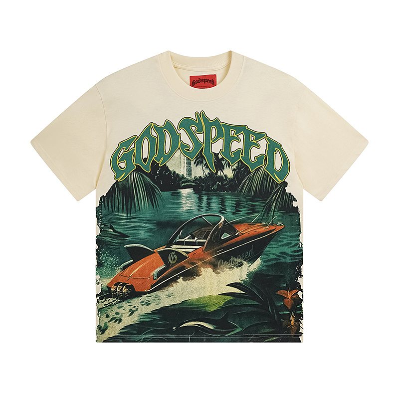 Godspeed Cream Boat Graphic Short-Sleeve T-Shirt
