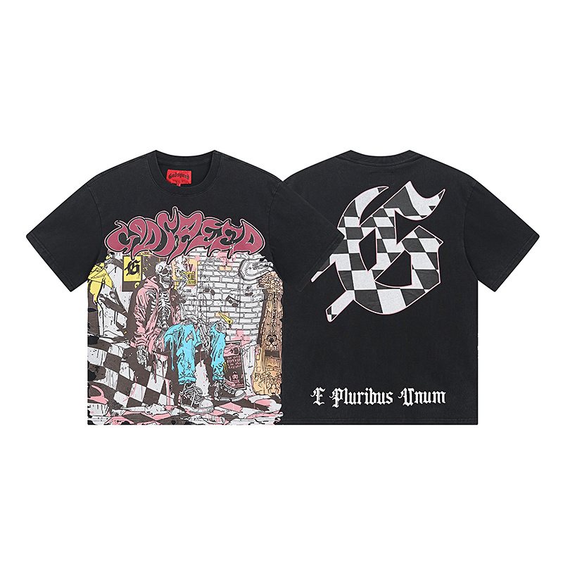 Godspeed Washed Black Rock Graphic Short-Sleeve T-Shirt