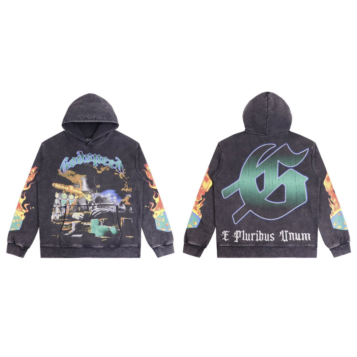 Godspeed Guitar Skeleton Cowboy Graphic Hoodie