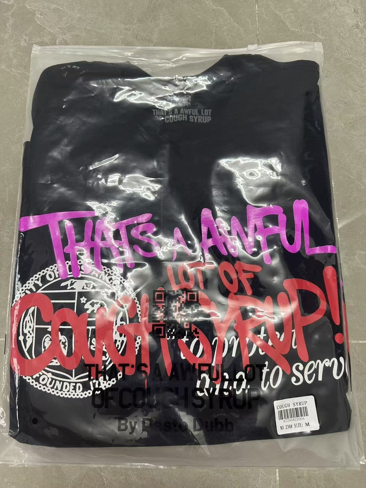 THAT'S A AWFUL LOT OF COUGH SYRUP Black Graphic T-Shirt