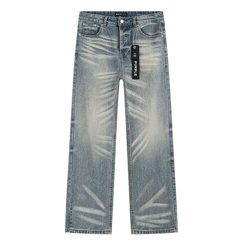 Purple Brand Light Blue Wash Straight-Leg Jeans