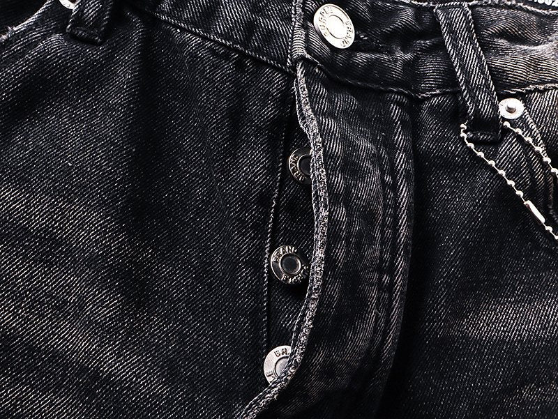 Purple Brand Black Washed Distressed Jeans
