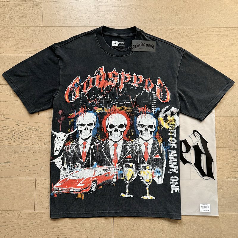 Godspeed Skull Car Graphic T-Shirt