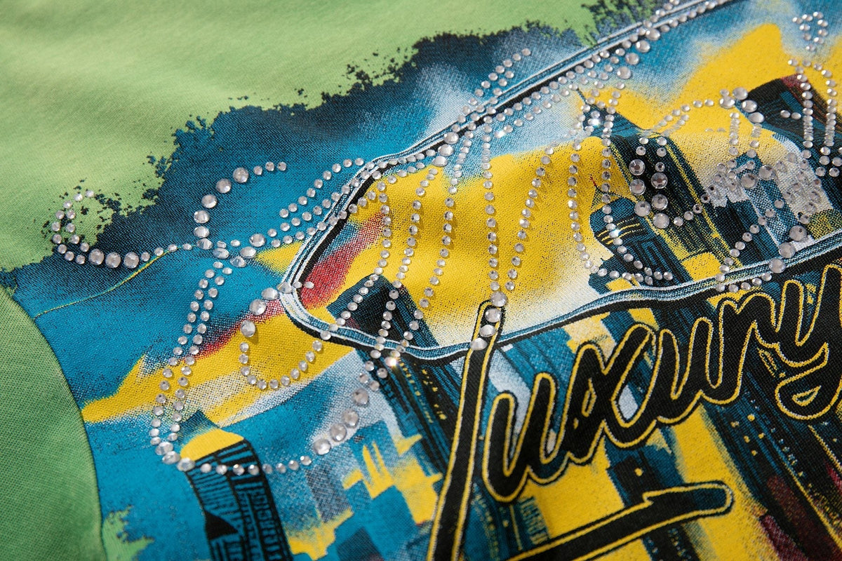 MAJESTIK Green Distressed Tour Graphic T-Shirt