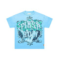 FIRST ROW Sky Blue Rhinestone Front & Back Graphic T-Shirt