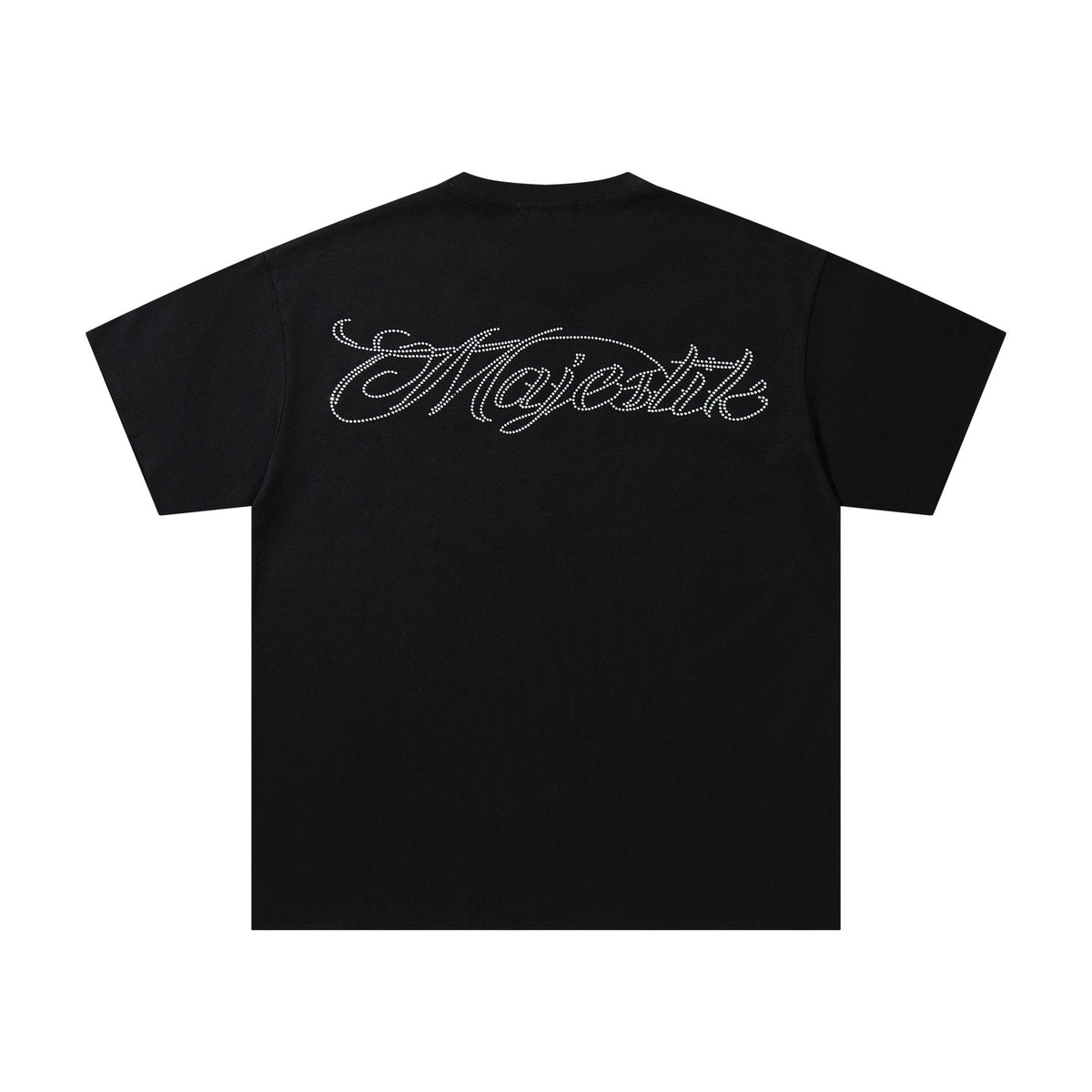 MAJESTIK Distressed Rhinestone Graphic T-Shirt