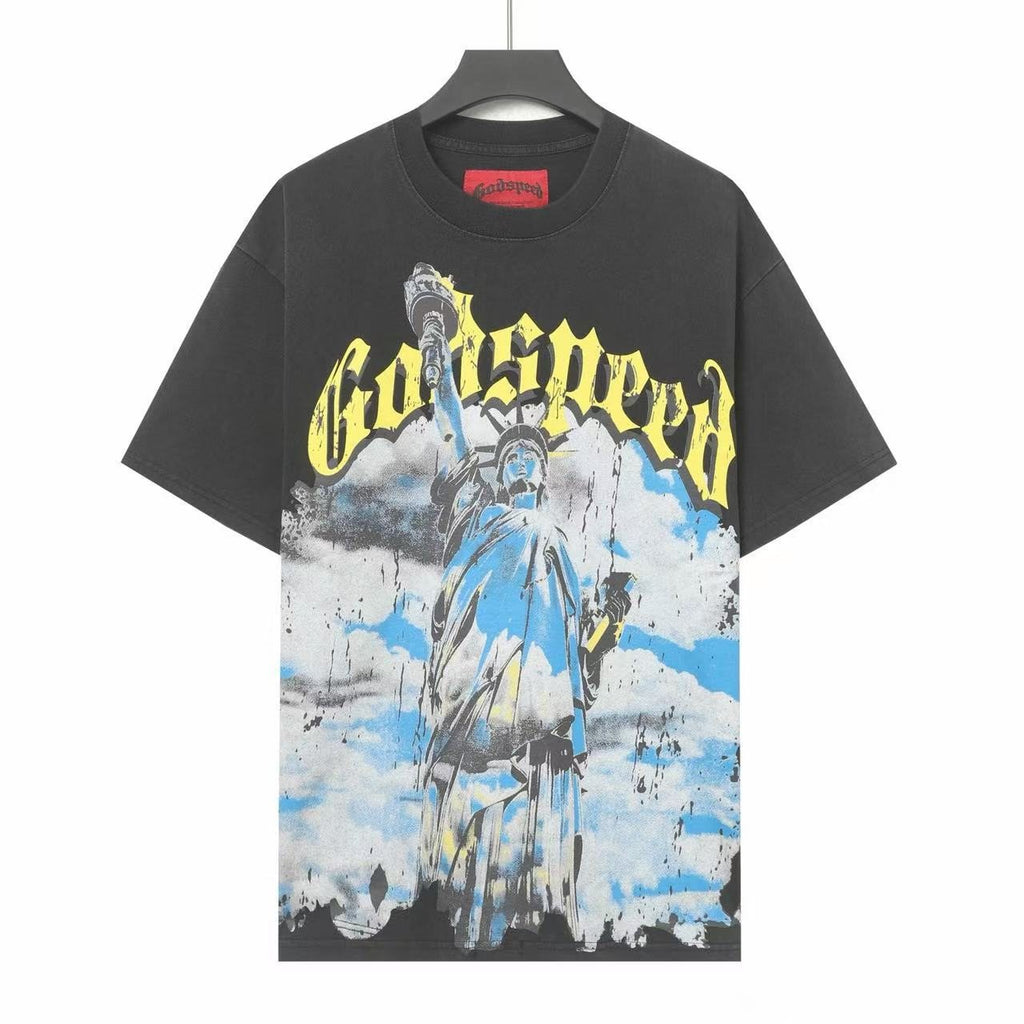Godspeed Rock Graphic Acid-Wash T-Shirt