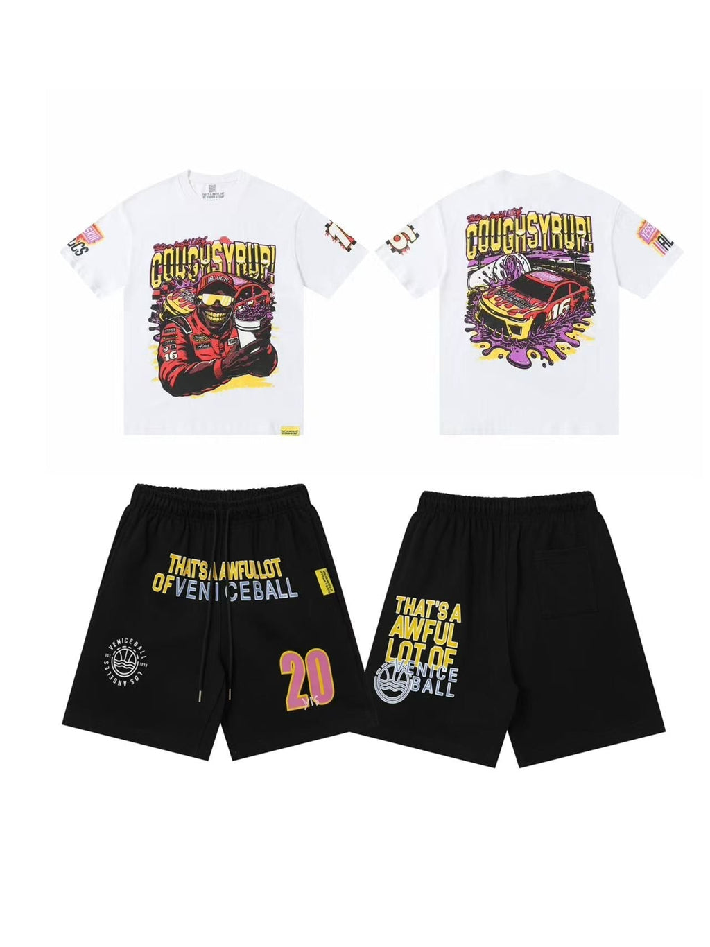 THAT'S A AWFUL LOT OF COUGH SYRUP Racing Graphic Short-Sleeve Set