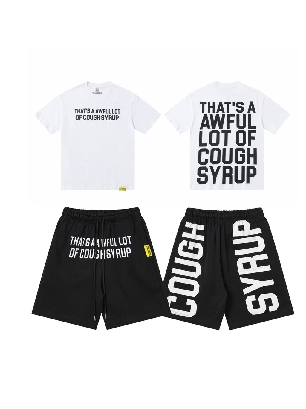 THAT'S A AWFUL LOT OF COUGH SYRUP Bold Wordmark Short-Sleeve Set
