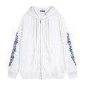 Chrome Hearts Blue Sleeve Graphic Zip Hoodie