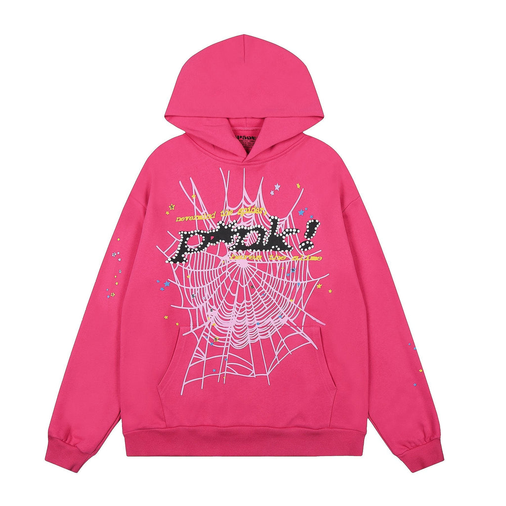 Sp5der Pink Spiderweb Hoodie & Jogger Matching Set