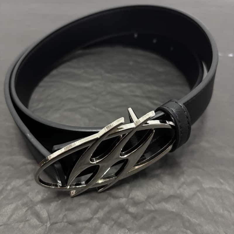 Cleanfit Leather Belt Futuristic Lightning Metal Buckle Waist Belt