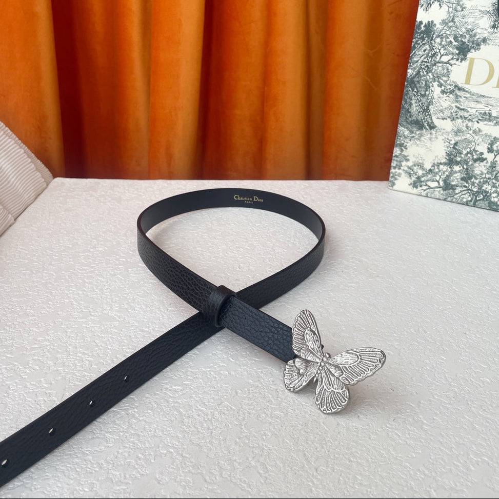 DIOR 25S BELT 20 MM IN BLACK CALFSKIN 567925