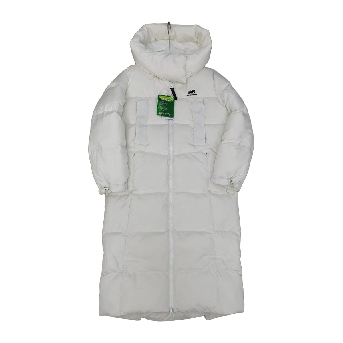 New Balance Long Hooded Puffer Coat – Off White