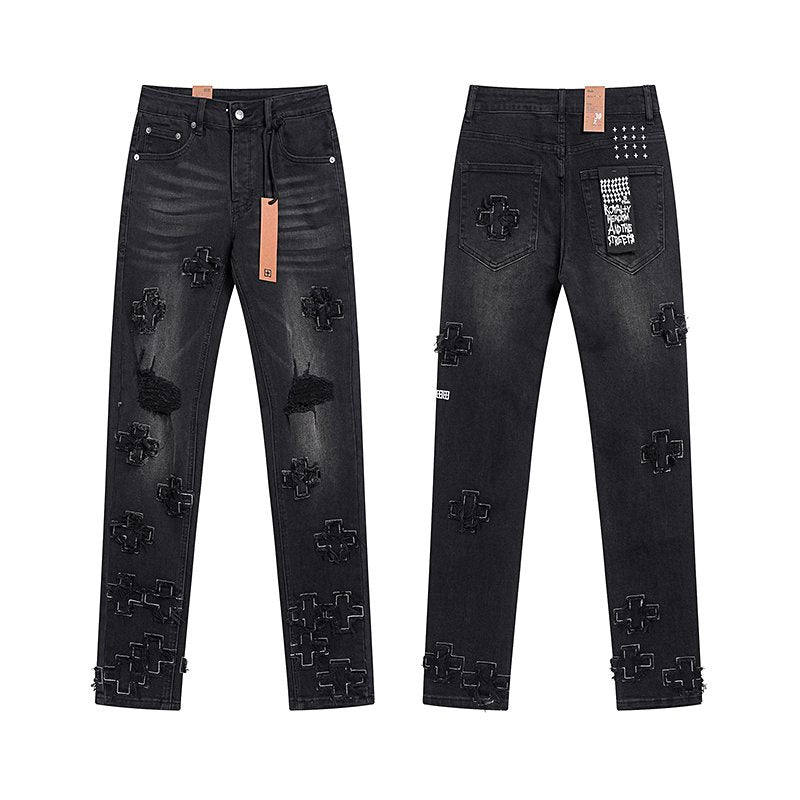 Ksubi Cross Patch Slim Tapered Jeans