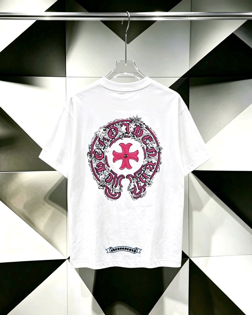 Chrome Hearts Circular Cross Floral Graphic T-Shirt