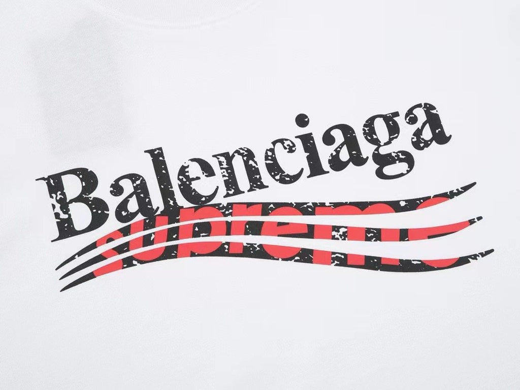 Supreme Balenciaga-Style Wave Graphic T-Shirt