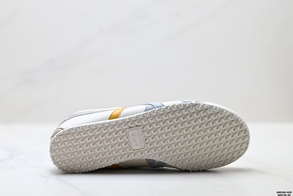 Onitsuka Tiger Retro Low Top Cream Silver Orange Unisex Shoes Style 15