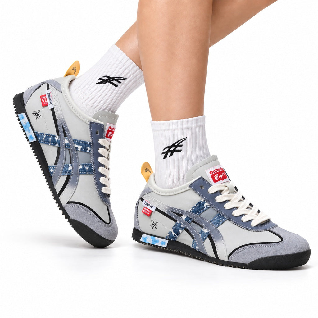 Onitsuka Tiger Retro Low Top Gray Blue Orange Unisex Shoes Style 26