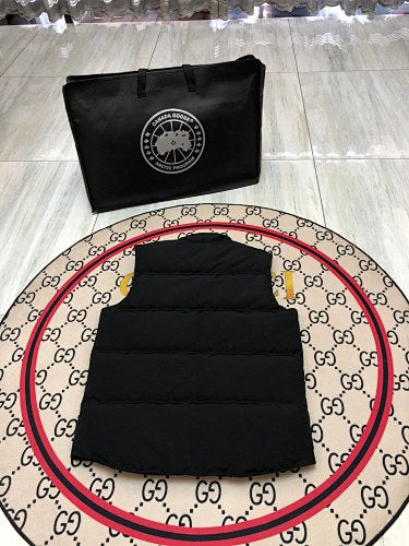 Canada Goose Black Quilted Puffer Vest with Stand Collar