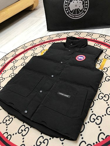 Canada Goose Black Quilted Puffer Vest with Stand Collar