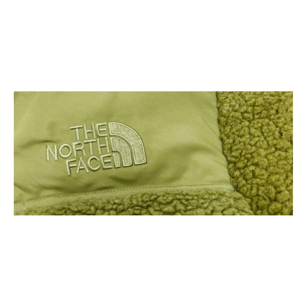 The North Face Fleece-Panel Stand-Collar Puffer Jacket – Olive | Textured Winter Layer