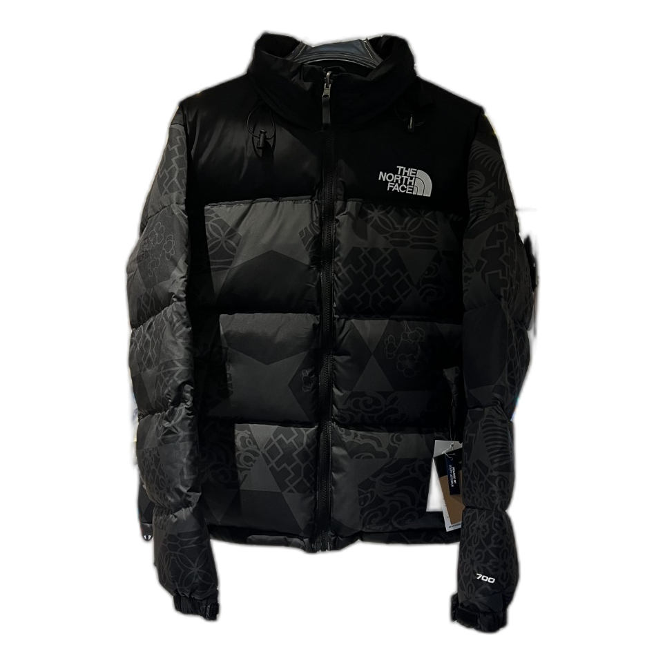 The North Face 1996 Nuptse Patterned Puffer Jacket in Black | 700-Fill