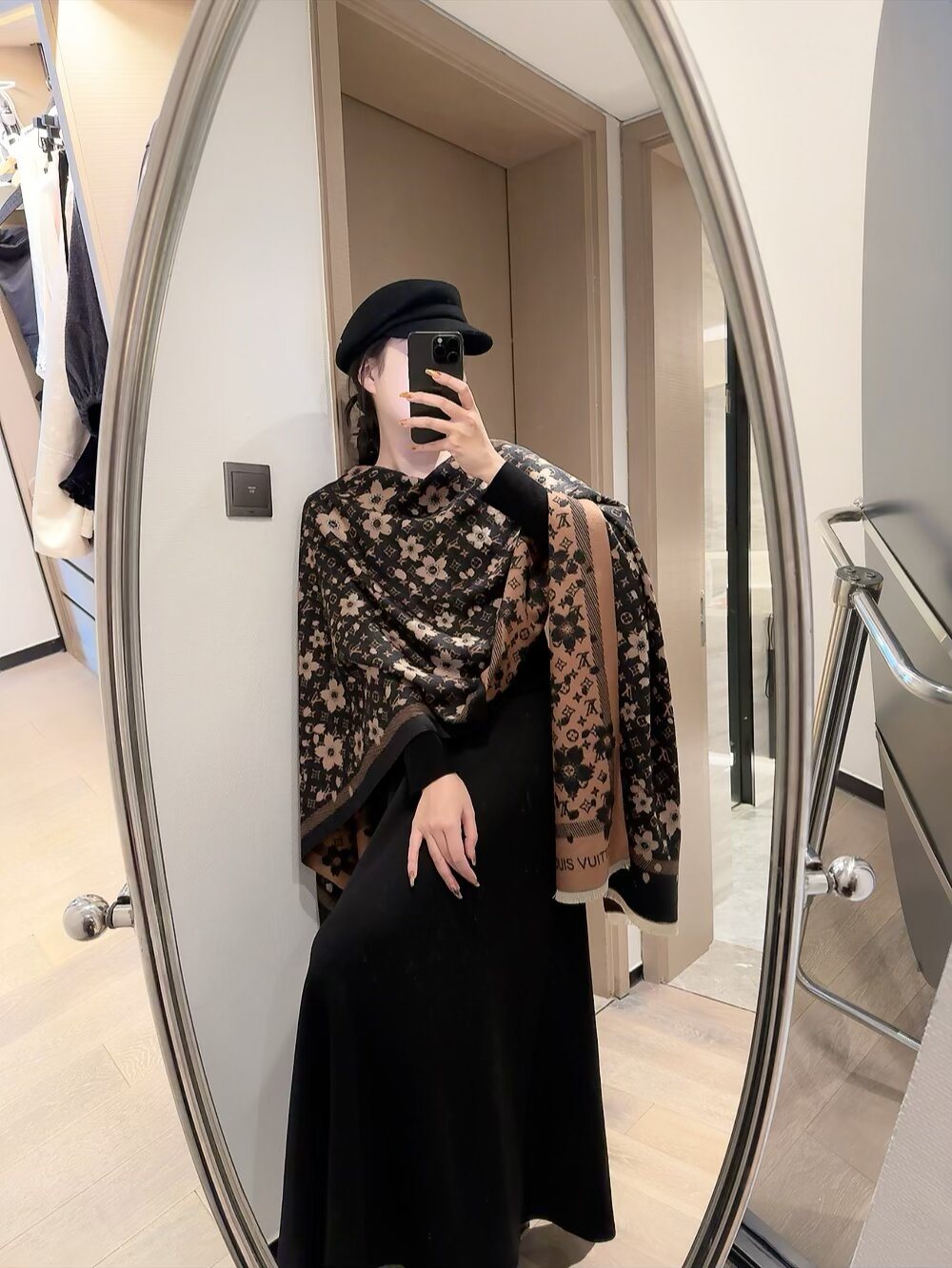 Louis Vuitton Floral Monogram Fringe Scarf