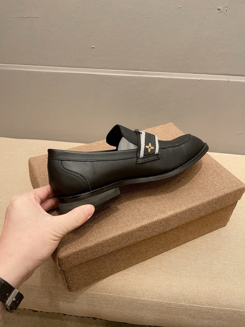Louis Vuitton Men's Black Buckle Loafers