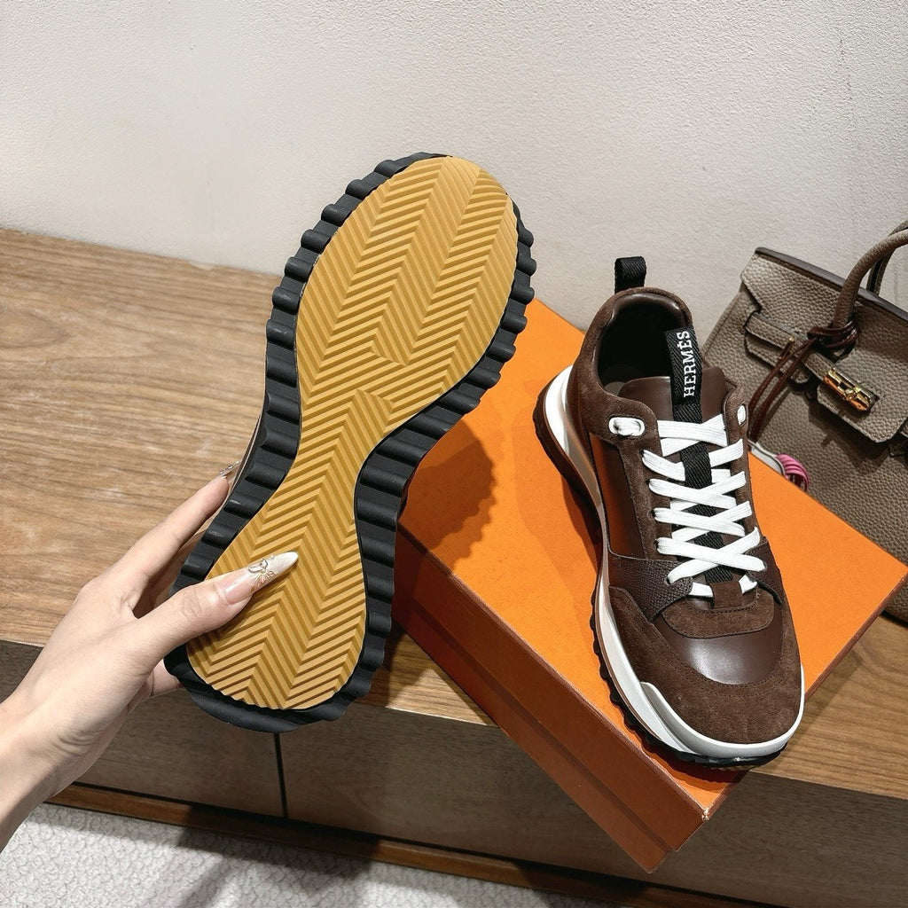 Hermes Brown Low-Top Sneakers