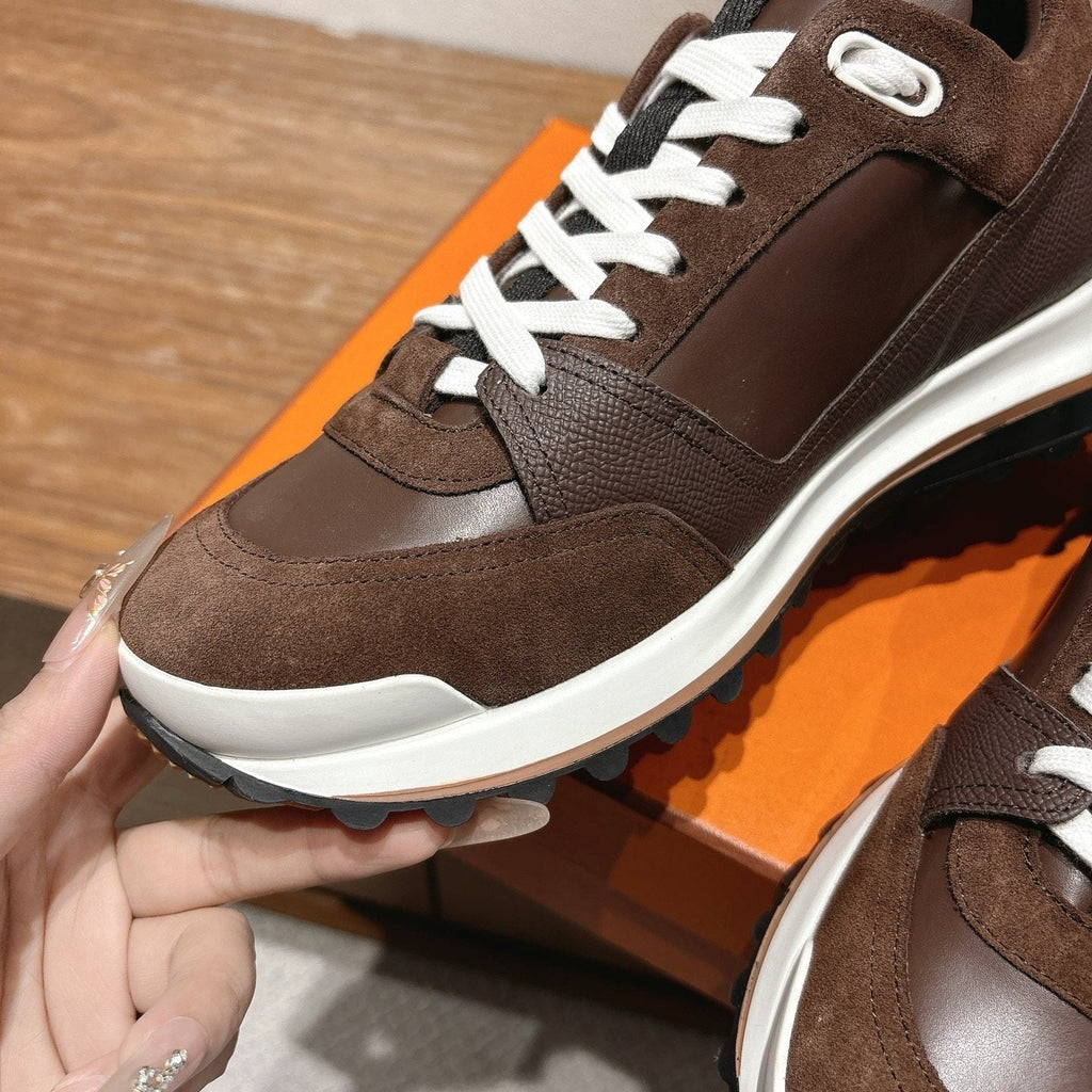 Hermes Brown Low-Top Sneakers