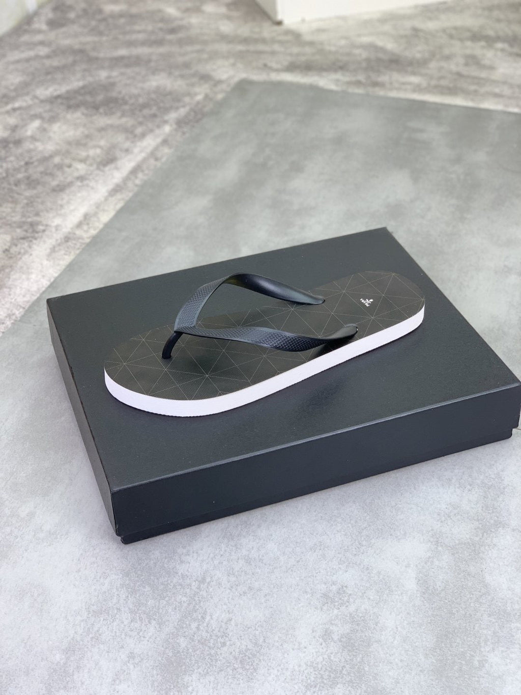 Prada Dark Gray and Black Flip-Flops