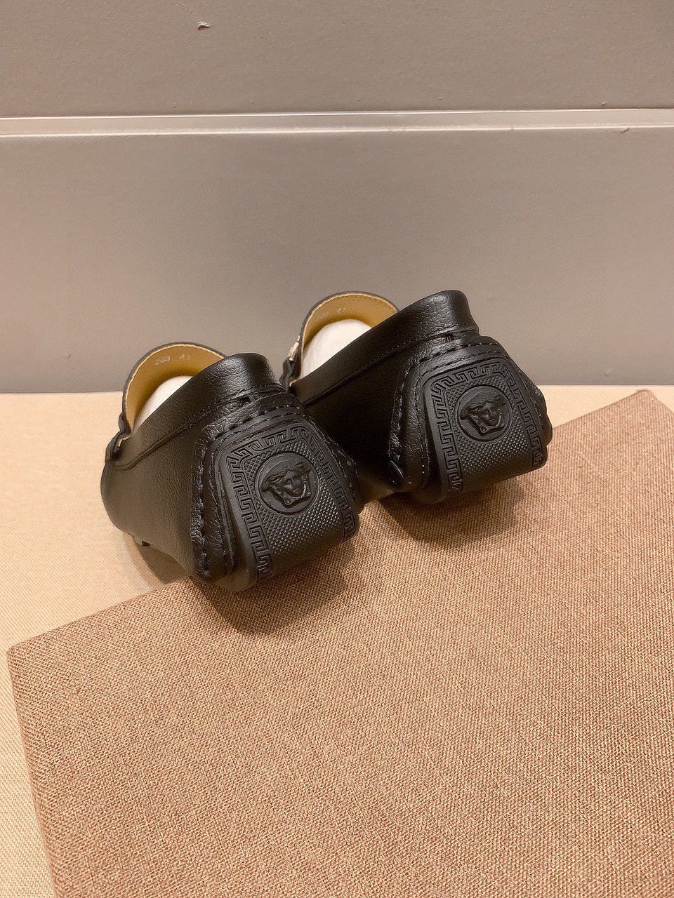 Versace Black Medallion Loafers
