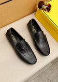 Fendi Black Embossed Loafers