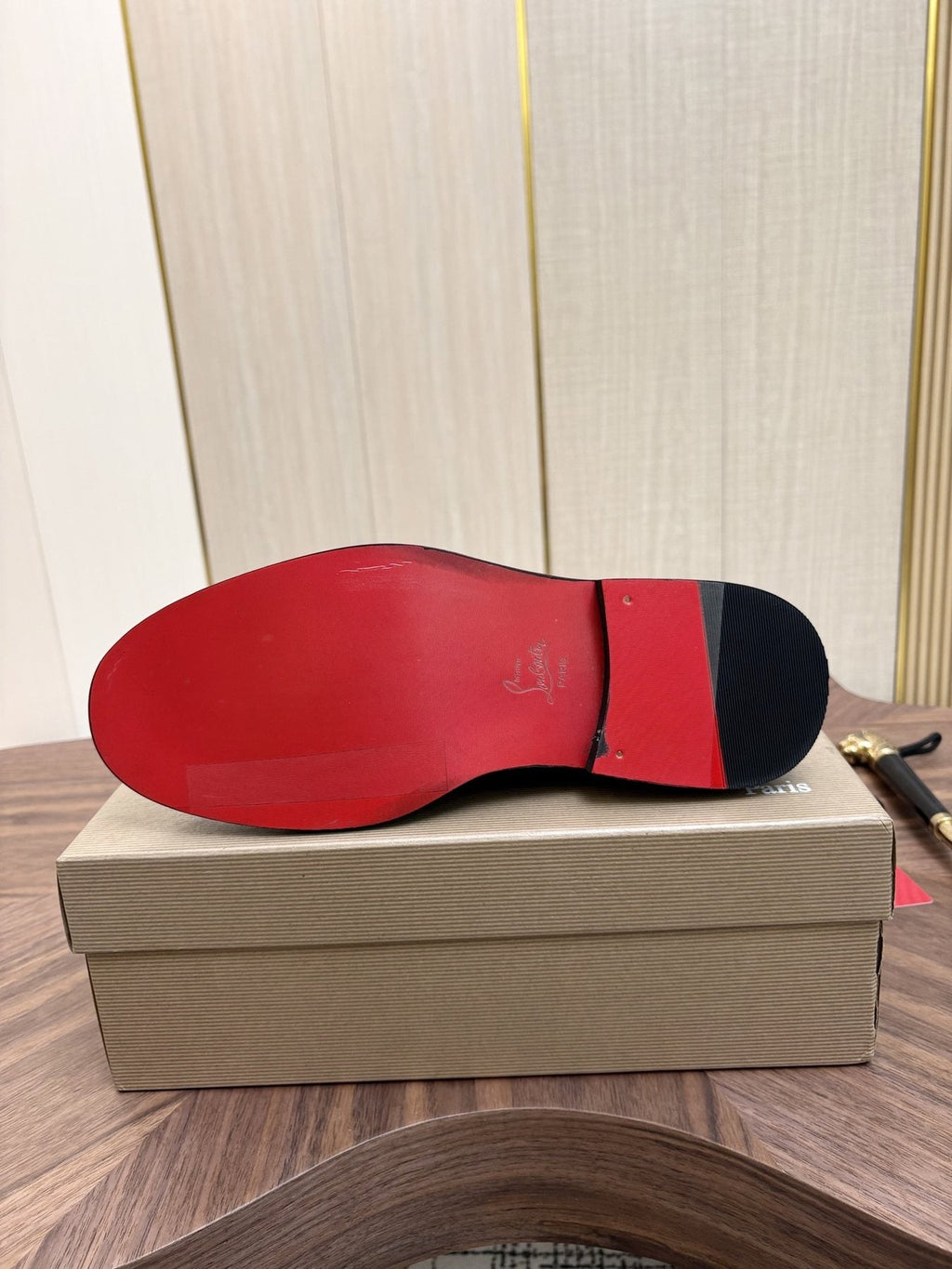 Christian Louboutin Black Embossed Lace-Up Dress Shoes