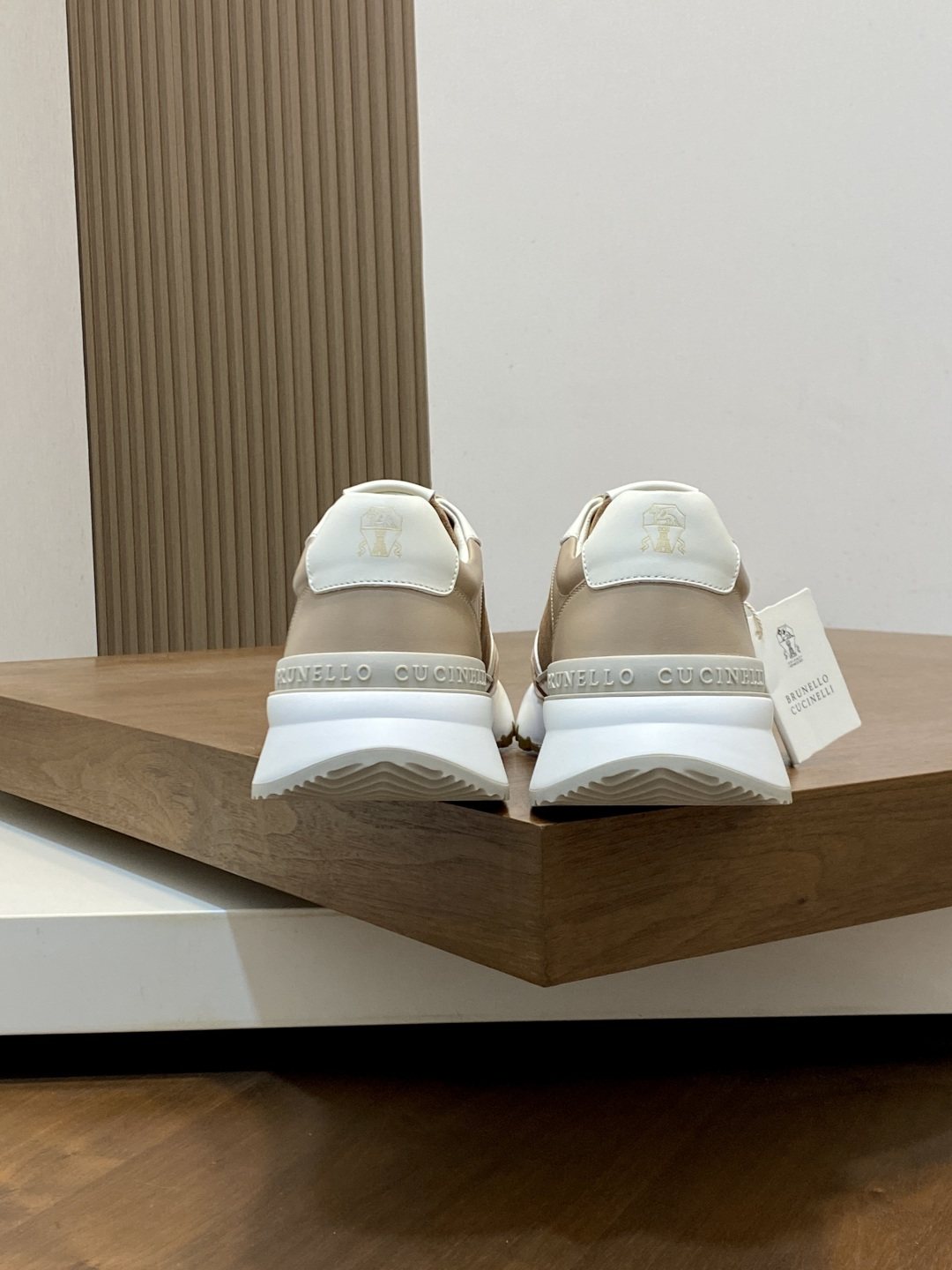 Brunello Cucinelli Tan and Brown Low-Top Sneakers