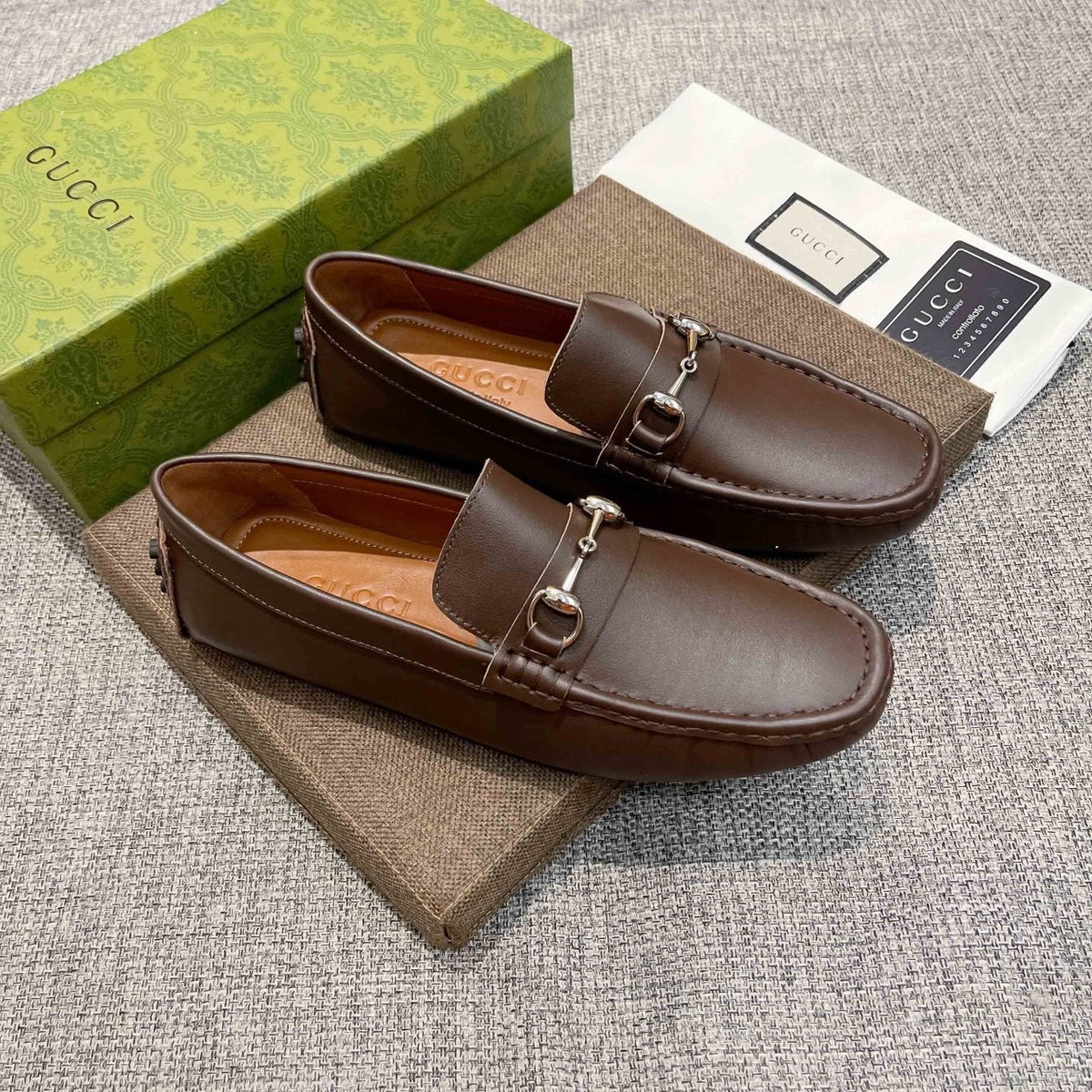Gucci Brown Bit Loafers