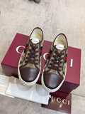 Gucci Brown Monogram Stripe Sneakers