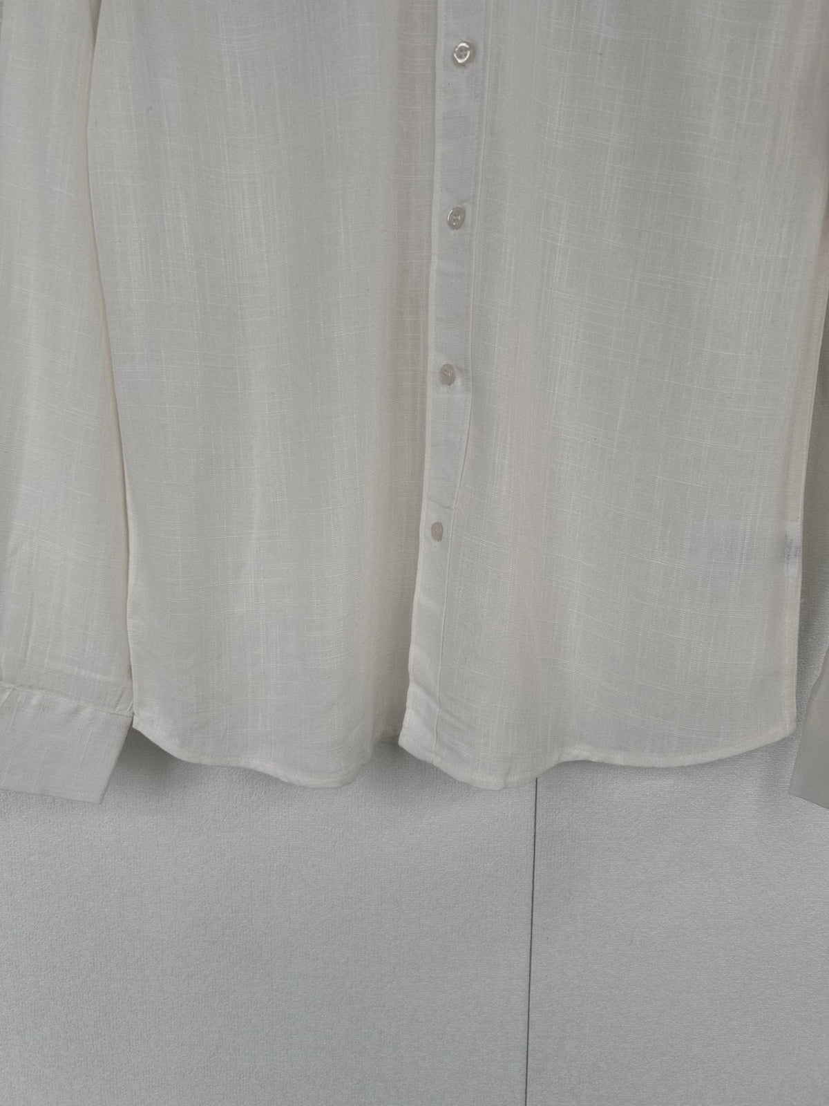 Ralph Lauren Ivory White Linen Long-Sleeve Shirt
