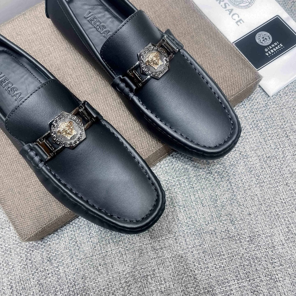 Versace Black Medallion Loafers