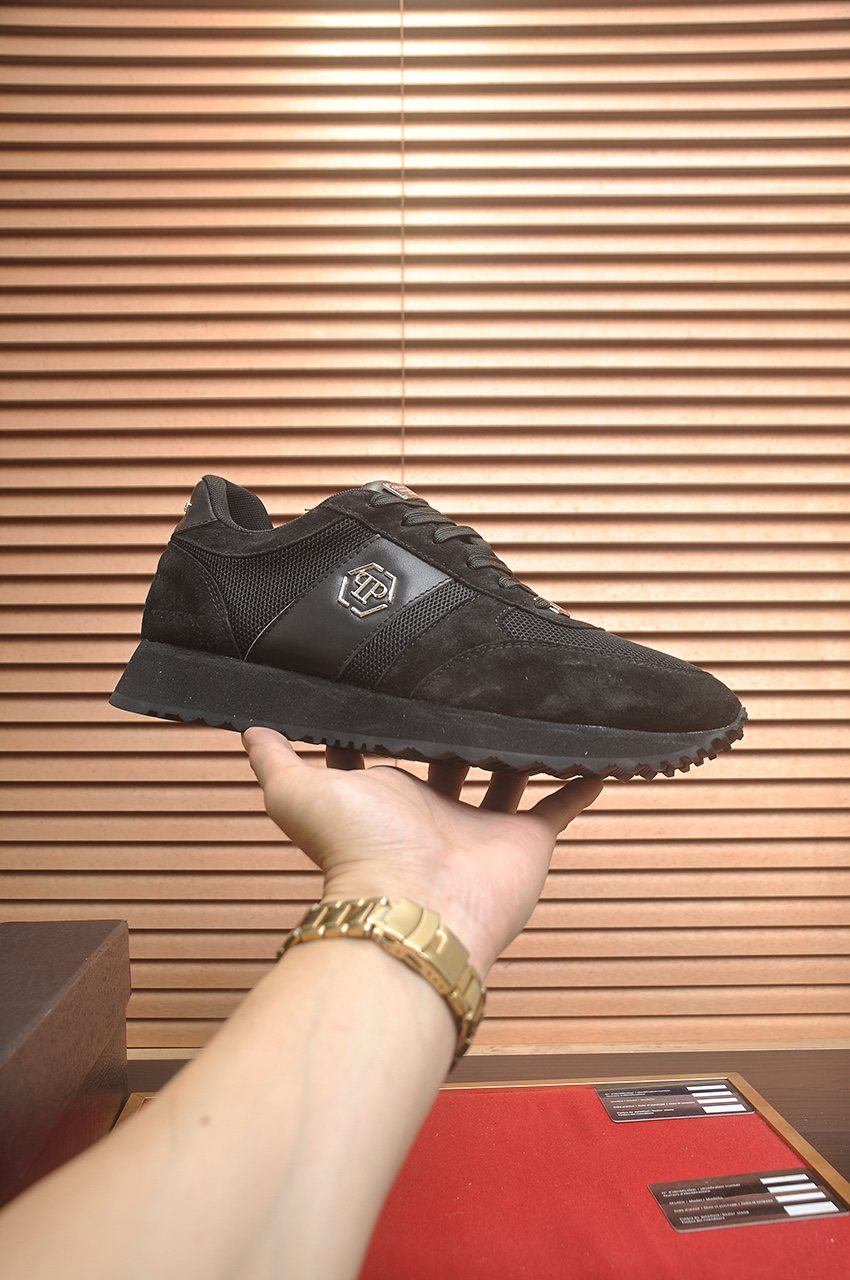 Philipp Plein White and Light-Gray Low-Top Sneakers