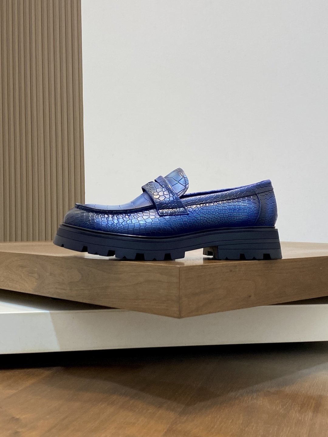 Alexander McQueen Men's Croc-Embossed Lug-Sole Loafers