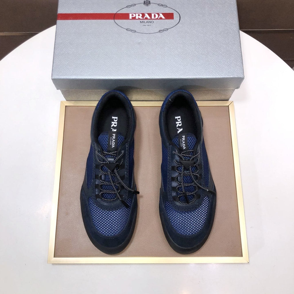 Prada Mesh Panel Low-Top Sneakers - Contrast Trim