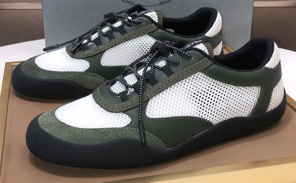Prada Mesh Panel Low-Top Sneakers - Contrast Trim