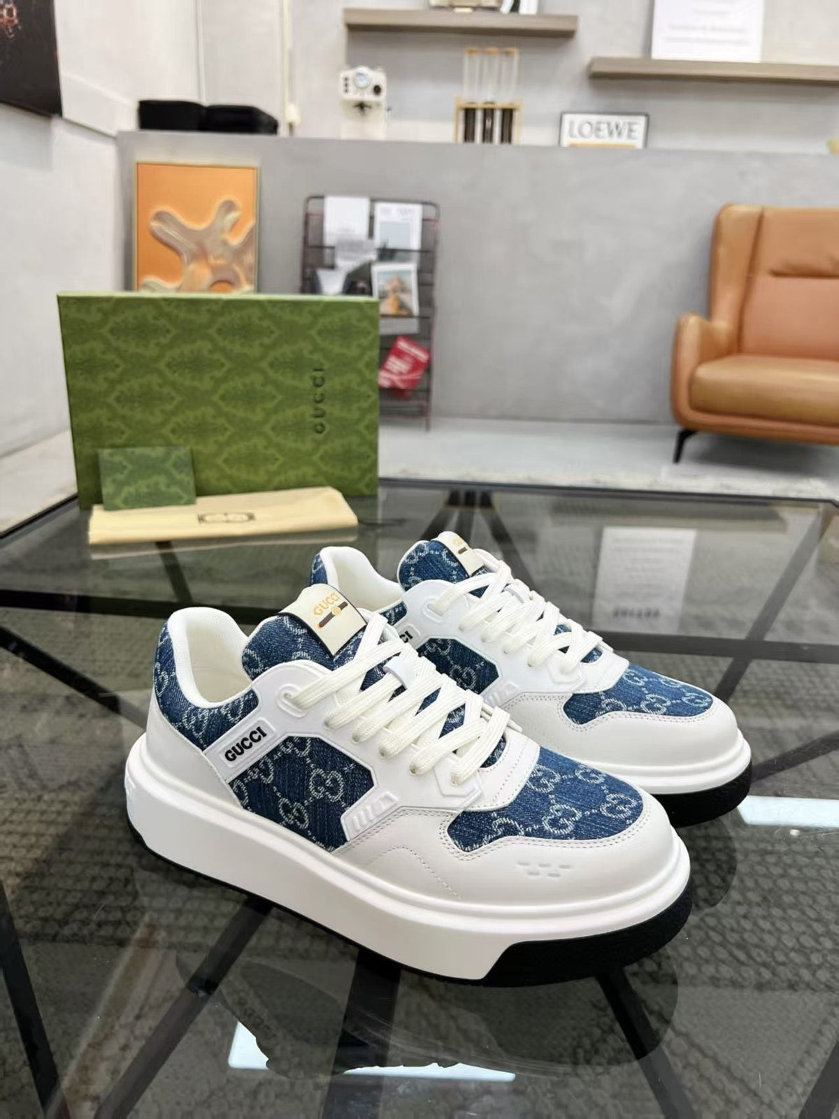 Gucci Men's Monogram Low-Top Sneakers - Layered Paneled Upper