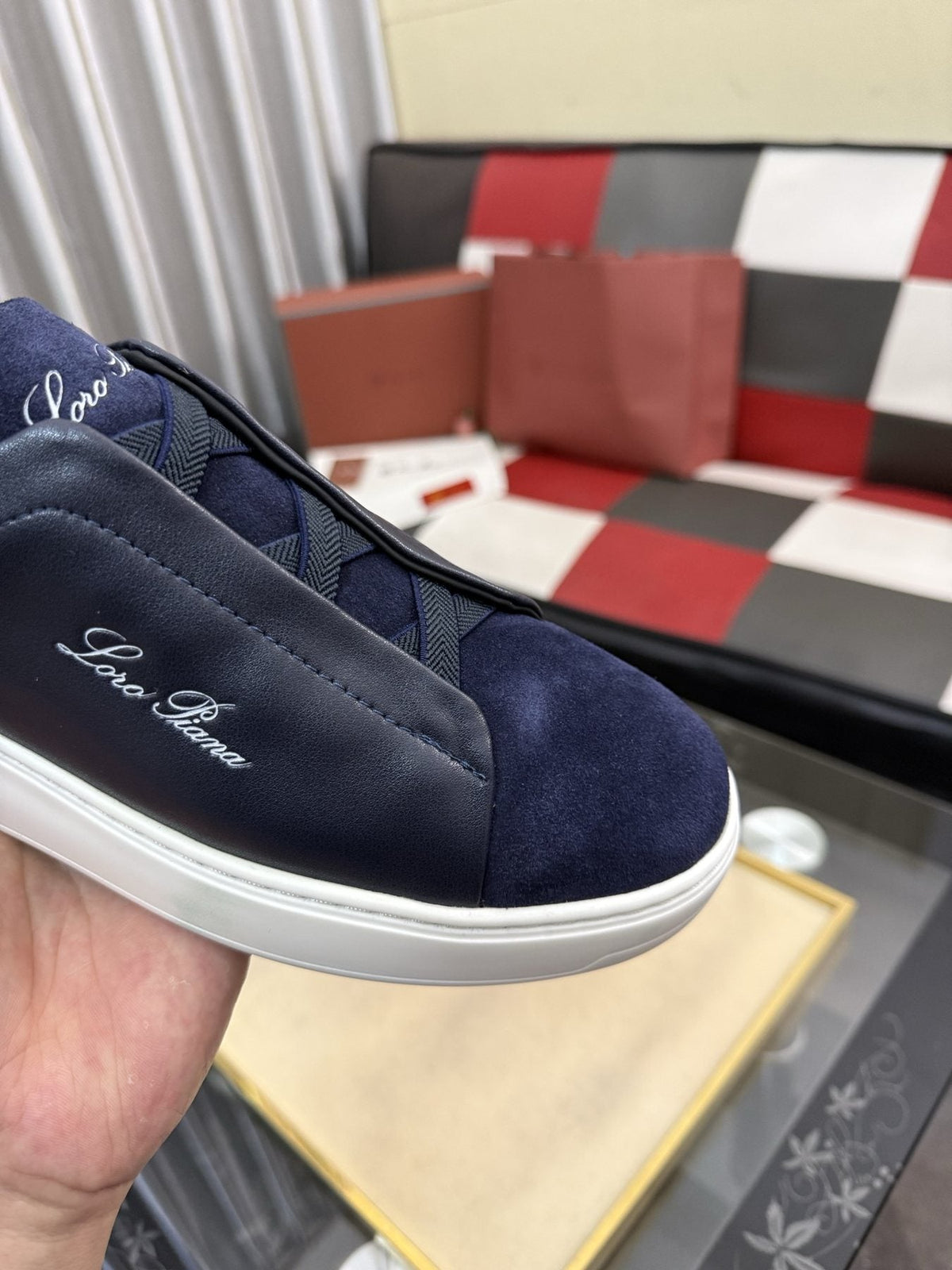 Loro Piana Side-Logo Slip-On Sneakers