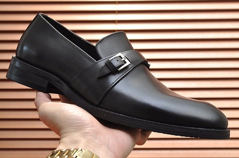 Hermès Men's Black Buckle Loafers