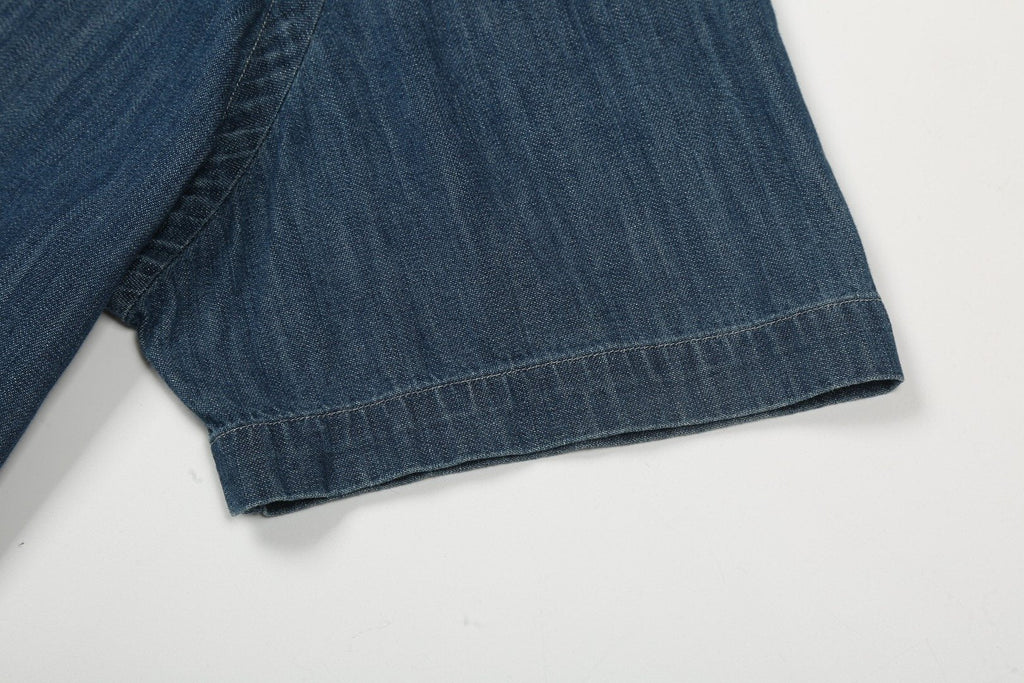 Ralph Lauren Slub Denim Short-Sleeve Button-Up Shirt