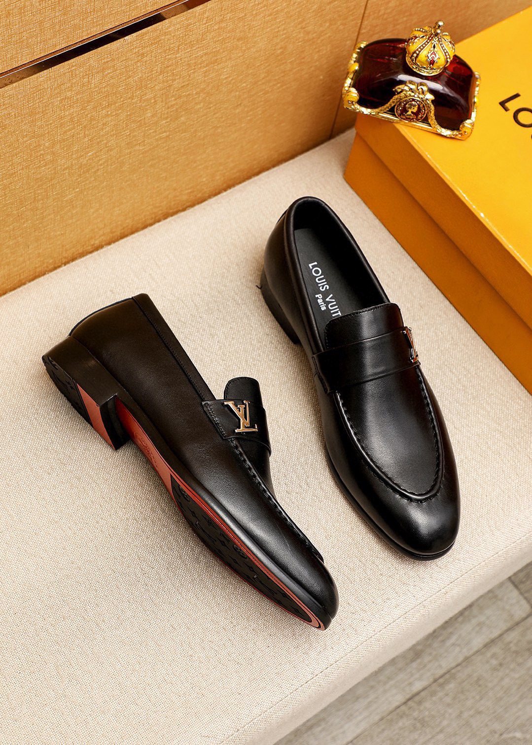 Louis Vuitton Leather Hardware Loafers